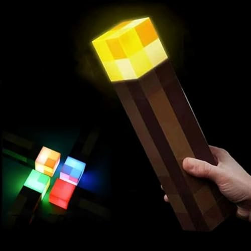 Xugenxes Torch Light with Wall Mounted, 11 Inch LED Night Light, Bedside Light Lighting Torch Light USB Rechargeable, Handheld or Wall Mount Function for Boys Bedroom Decor （4 Colors）