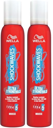 Wella Shockwaves Ultra Strong Hold Mousse, 200ml (Pack of 2)