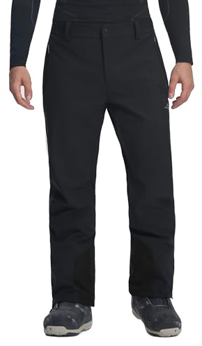 Pioneer Camp Pantaloni da neve da uomo 15000+MM H2O impermeabili, da snowboard, antivento, in softshell, termici, da sci, per uomini, con paraneve, Nero , XXL