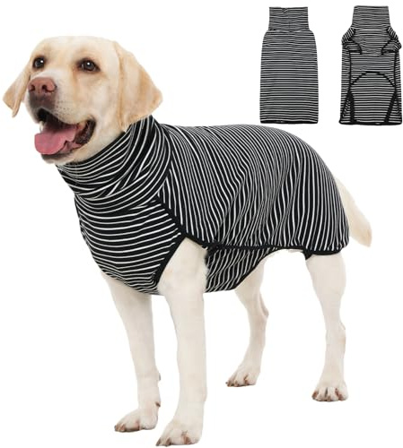 Hjyokuso Hundepullover XL, Warmer Fleece Hundemantel für kleine mittelgroße große Hunde, Leichter Wintermantel Hund, Weicher Hundepulli, Outdoor Hundejacke für kalte Tage – Schwarz