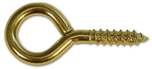 Merriway BH02313 (25 Pcs) EB Picture Mirror Frame Screw-In Eye, Brass Plated 17mm (11/16 inch) - Pack of 25 Pieces