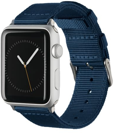 Archer Watch Straps - Premium Nylon Straps for Apple Watch (Navy, Stainless, 40/41/42mm)