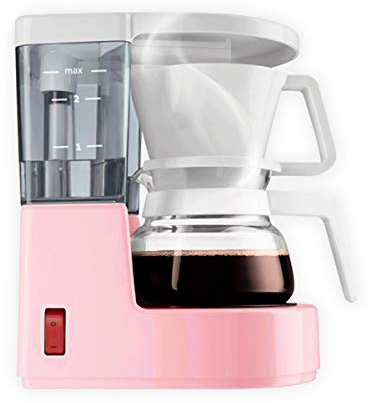 LTLWSH Mini Macchina per Caffe, 0.35 L Macchina caffè Americano 500 Watts Caffettiera Filtro Riutilizzabile,Rosa