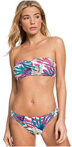 Roxy Into The Sun-Set Bikini A Fascia da Donna, Bright White Paradise, M