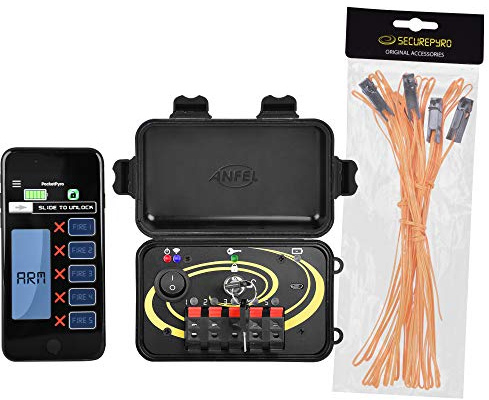 Centralina pirotecnica Wi-Fi per innescare, da remoto, Tramite App dedicata, fuochi pirotecnici in Sicurezza, con Batteria Ricaricabile (Centr. + 5 Accenditori 2 metri)