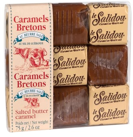 Bretonische Karamellbonbons, gesalzenes Butterkaramell, weich, mit Meersalz, Süßigkeiten, La Maison D´Armorine, 75 g