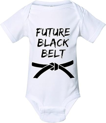 Freedomtees Future Black Belt Funny Bodysuit Baby Infant boy or Girl 1 Piece Martial Arts Jiu Jitsu (NEW BORN)