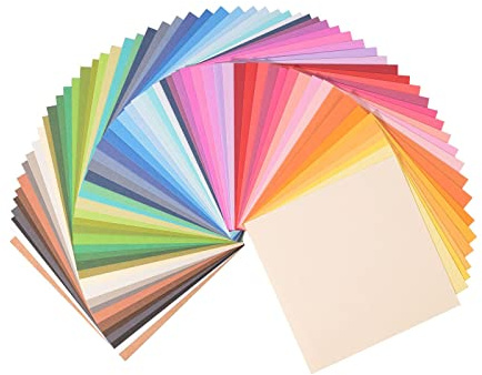 Florence Tonkarton - Bastelkarton 15,2 x 15,2 cm - Bastelpapier 60x mit 30 Farben - Scrapbook Papier für Karten Basteln, Stanzen und Papierbasteleien - Bastelset Glatt