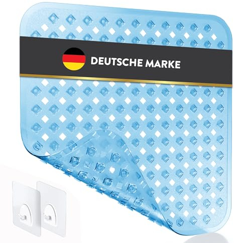 BAMONDO Duschmatte rutschfest & Hautsensitiv (blau transparent) 53x53 cm - Antirutschmatte Dusche maschinenwaschbar - Duscheinlage rutschfest BPA frei - Rutschmatte Dusche, Rutsch Einlage Dusche