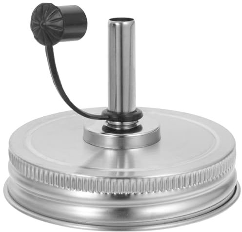 Alipis Stainless Steel Oil Pot Lid 2.76 Inch Narrow Mouth Pouring Spout Cover for Mason Jar Oil Dispenser