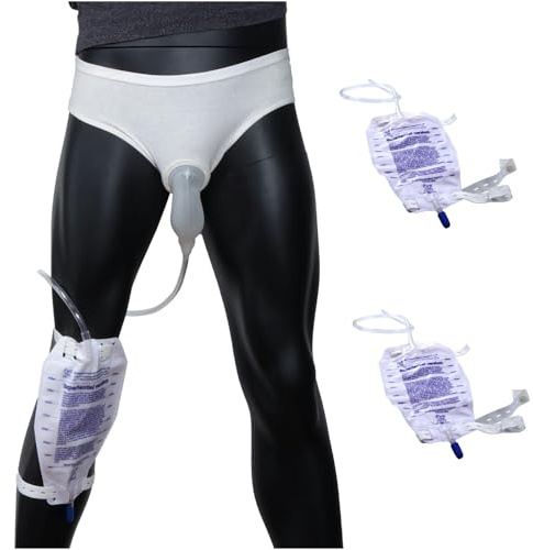 Vojefeb Mens Incontinence Protective Briefs – Includes 3 Urine Bags for Reliable Protection X-Small
