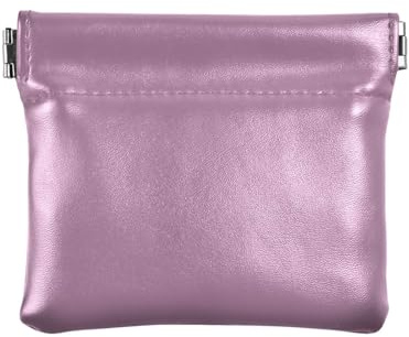 Porte-monnaie à clip en cuir synthétique orange rouge pour femme, Opéra Mauve, one size, Opéra Mauve