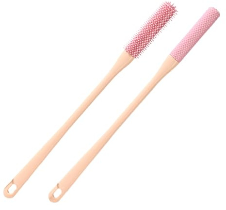 Toe Cleaning Brush - Silicone Nail Scrubber | Foot Hygiene Shower Tool | Gentle Bristle Cleaner With Long Handle | Deep Wash Pedicure Brush | Comfortable Grip Bath Accessory for Fingernails Heels Toes