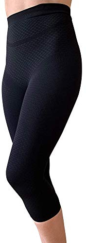 Bioflect Leggings de compresión capri con fibras bioactivas y tejido de masaje elevado para apoyo y comodidad