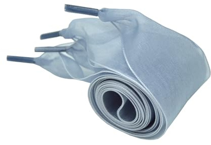BupiMufi 4 cm Lacci larghi del nastro Lacci delle scarpe fatto di organza 140 cm grigio chiaro