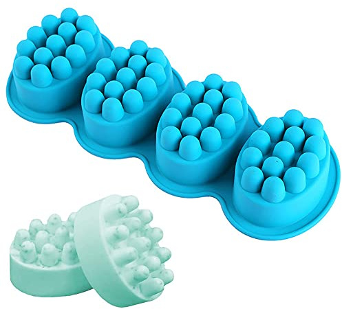 Sapone Silicone Fatto Casa Stampo, Ovale Silicone Sapon, Stampi Saponette Fai Da Te, Fatto a Mano Stampi Sapone, per Stampo Sapone Cioccolato in Gelatina Artigianale Fatto in Casa (4 Cavità)