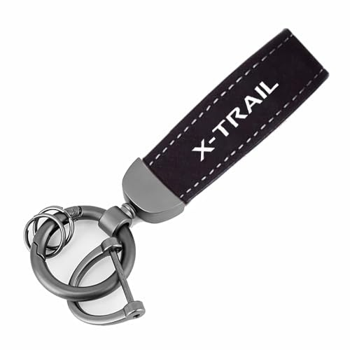 TrUkd Auto Schlüsselanhänger Leder Metall Kompatibel mit für Nissan X-Trail - Geschenk für Männer Frauen Autozubehör,S-B