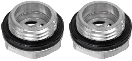 QUARKZMAN 2Pz Vetro Spia Olio Compressore Aria G1/2 Filettatura Maschio Indicatore Plastica Livello Vista Liquido Lega Alluminio Testa Esagonale Finestra con O-Ring Aria Raccordi, Argento