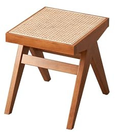 Panca da ingresso in rattan intrecciato in legno, per camera da letto e fattoria, colore legno di ciliegio, larghezza 40 cm