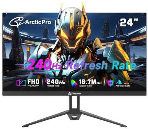 ArcticPro 24 Inch 240Hz Gaming Monitor, FHD 1080p Monitor, Adaptive Sync