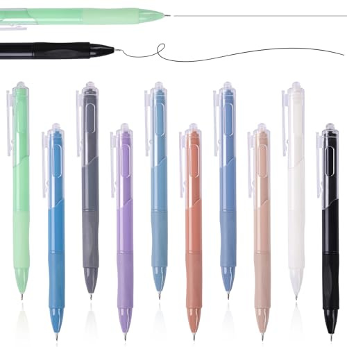Maxmoc 10 Stück Gelstifte Set,Schnelltrocknende Einziehbarer Gelschreiber,Ergonomische Design,Schwarz Tinte Glatter 0.5 mm Schöne Stifte für Büro Home Schulbedarf