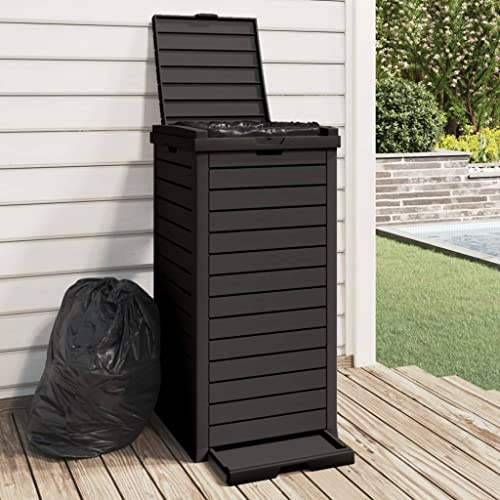 Genérico Cubo de basura de exterior polipropileno negro 41x41x86 cm,Productos del hogar,Contenedores de residuos,Cubos de la basura y papeleras-364171