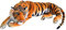 TE-Trend XXL Plüschtier Tiger Kuscheltier Stofftiger lebensechte Raubkatze liegend Dschungel Steppe 90 cm Mehrfarbig getigert