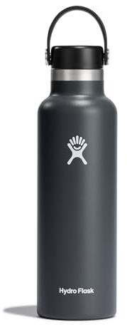 Hydro Flask - Water Bottle 621 ml (21 oz) - Vacuum Insulated Stainless Steel Water Bottle with Leak Proof Flex Cap and Powder Coat - Standard Mouth - Stone