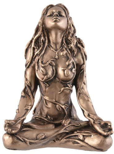 Erdgöttin Gaia in Lotusposition, geschlossene Augen - bronzefarben by Veronese