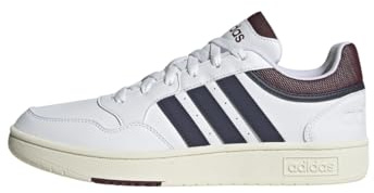 adidas Hoops 3.0 Low Classic Vintage Shoes, (Football) Men's, Cloud White Shadow Navy Shadow Red, 10 UK