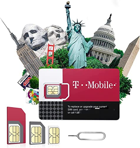 T-Mobile USA SIM-Karte – Unbegrenzte Anrufe & Daten für USA-Reisen – 4G Netz, Google & Whatsapp nutzbar – Einfache Aktivierung, 24/7 Whatsapp Support