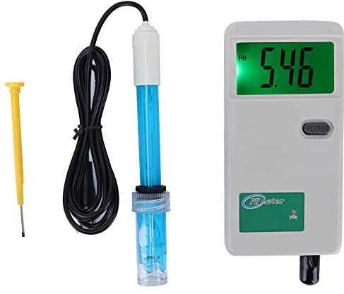 Septpenta PH Tester, PH 0, 00–14, 00 Messbereich, Tragbares Säuremessgerät, Hintergrundbeleuchtetes Display, Aquarien Hydrokultur Labor Wasserqualitäts Testwerkzeuge für Schwimmbäder, Aquakultur