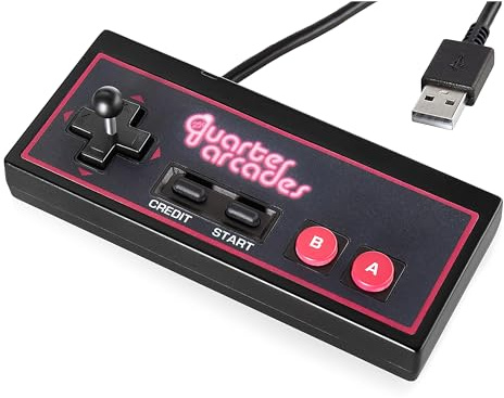 Quarter Arcades USB A-styrenhet 1,5 m tillbehör för Mini arkadskåp, kabelbunden med avtagbar styrspak, kompatibel med Windows 11 PC och andra enheter