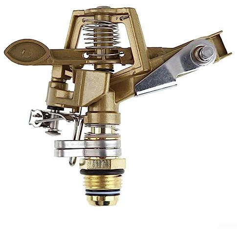 RANRAO 1/2 Heavy Duty Sprinkler Head, 360 Degree Rotary Irrigation Sprayer Sprinkler, Brass for IMPACT Sprinkler Fast Powerful Strong Rotation Widespread Watering