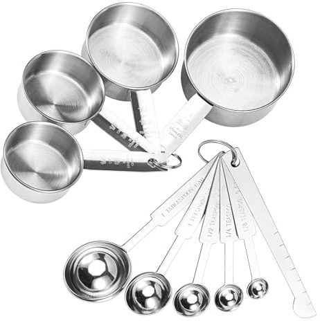 Bczhieulw misurini cucina set,cucchiaio dosatore set,righello di misurazione,set di misurazione da cucina di 10 pezzi,adatto alla misurazione e distribuzione di materiali