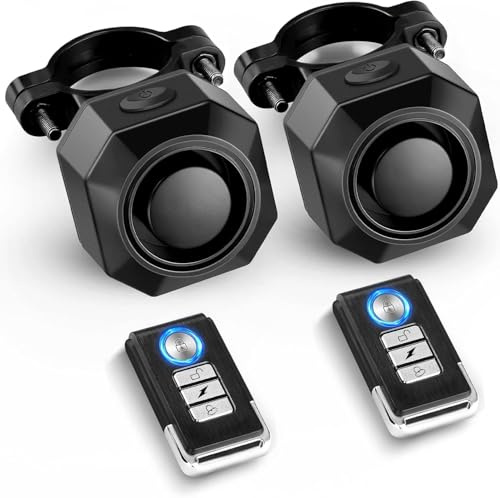 ZEXMTE USB Wiederaufladbare Fahrradalarmanlage, 110 dB, lauter Diebstahlschutz, Fahrrad-Motorrad-Alarmanlage, wasserdichte Fahrradalarmanlage, Scooter-Alarmanlage mit Fernbedienung, 2er Pack