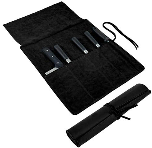 HYUXNT Leather Knife Bag, Chef's Knife, Premium Leather Chef's Knife Roll, Knife Bag Chefs, Cooking Bag Men Dad
