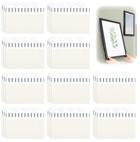 120 Pieces Picture Hanging Strips Removable Adhesive With Strip No Tools