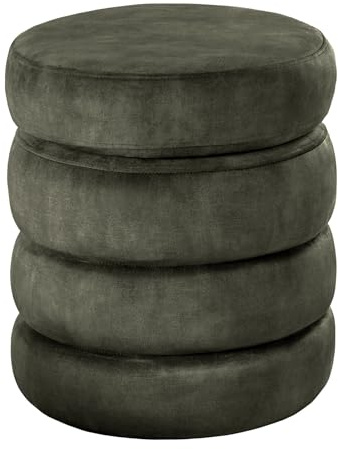 Riess Ambiente Runder Polsterhocker Vogue - 50cm - grün Samt Sitzhocker mit Stauraum