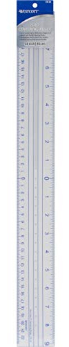 Westcott Plastic Zero Centering 18-Inch Ruler, Clear, CR-18