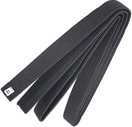 LYMGS 110 Inch Black Karate Belt, 280cm Taekwondo Solid Rank Martial Arts Belts Universal Fit for Judo/Karate/Taekwondo