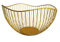Cuenco de frutas para cocina con plato de frutas grande, cesta de almacenamiento ondulada de metal, tazón de cocina para verduras y frutas, utilizado para sostener frutas, verduras y pan (dorado)