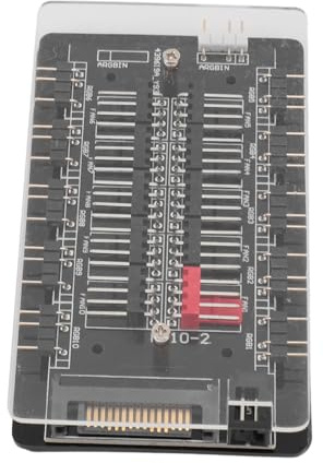10-Wege-ARGB-PWM-Lüfter-Hub, 10 Sätze Adressierbare RGB 5V 3-polige Stecker, 3-poliger 4-poliger 2-in-1-PWM-ARGB-Gehäuselüfter-Hub, Magnetisches Design, ARGB-Lüfter-Hub für