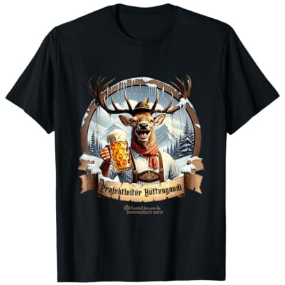 Après Ski Projektleiter Hüttengaudi Hirsch & Bier Après Ski T-Shirt