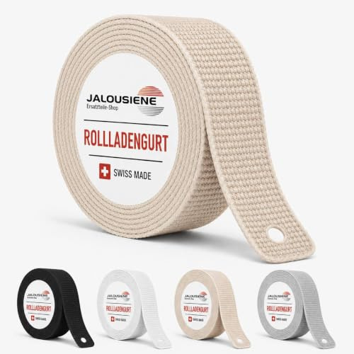 Jalousiene® Rollladengurt Beige 20 mm – 7 m – strapazierfähiges Ersatz-Gurtband für Fenster & Türen – reißfest, UV-beständig & passgenau – ideal für Heimwerke r & Profis