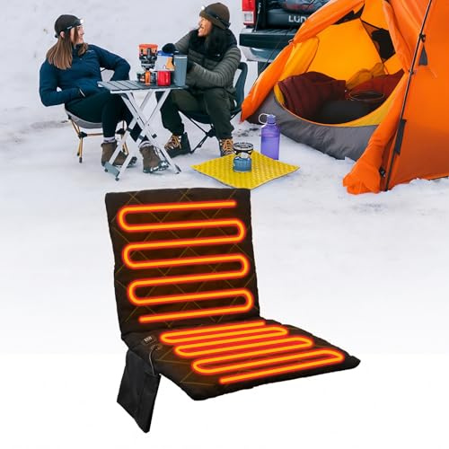 Cuscino Riscaldato per Sedia, Cuscini di Seduta Riscaldati, 3 Livelli di Temperatura, cuscino Termico Elettrico USB, Portatile per Sedia da Campeggio per Sedili da Stadio, 80 x 40 cm