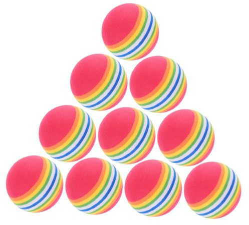 GALPADA 10 Piezas Juguete para Mascotas Pelota Arcoíris de Eva Flotante Juguetes Interactivos para Gatos Perros Snack de Masticación para Pelota Arcoíris Color Aleatorio