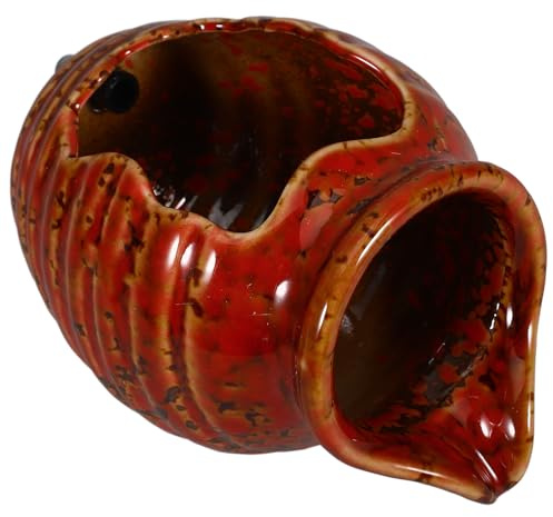 Mikikit Keramik Kleiner Jar Wasserspiel Brunnen Zirkulierendes Wasser Gefäß für Garten Balkon und Terrasse 4.9X3.9X3.5 Zoll Innen und Außen Dekoration