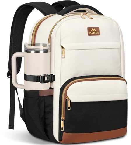 MATEIN 15.6 Inch Backpack Womens, 14 Pockets Lightweight Fashion Backpack | Laptop Backpack Women for Large Capacity Cup, Water-Resistant Ladies Rucksack for Teacher, College, Business, Travel