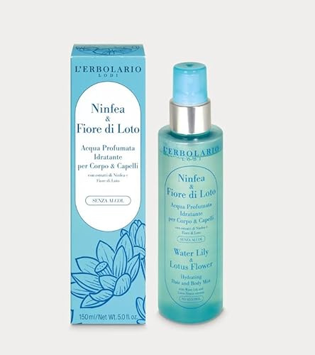 L'Erbolario | Acqua Profumata Ninfea & Fiore di Loto - Profumo Corpo e Capelli - Senza Alcol - 150 ml